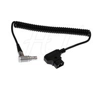 P-tap D-tap - Cable de alimentación en espiral de 2 pines para monitor Paralinx Teradek StarliteHD (ángulo derecho 2 pines)