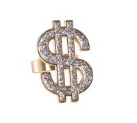 P 'tit payaso 36700 Anillo Dólar dorada con purpurina, One Size