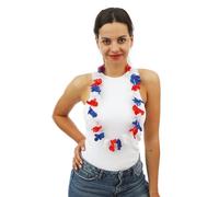 P 'tit payaso 58000 collar hawaiano - azul/blanco/rojo - 50 cm - flores Dia 6 cm, talla única)