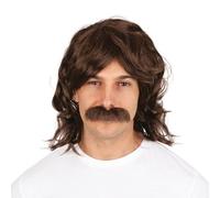 P 'tit payaso 96015 peluca y bigote John - larga - marrón