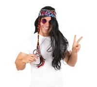 P 'tit payaso peluca Hippie hombre - Duro con trenza de tela
