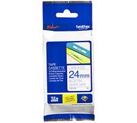 P-touch TZE253 - Cinta de papel (24 mm x 8 m, laminada), color azul sobre blanco