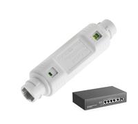 P0E Extender - Repetidor Cascade - Extensor De 2 Puertos Poe | Repetidor De Señal Ethernet Al Aire Libre Impermeable 48V 10/100Mbps | Accesorios De Red: Enchufar Y Reproducir Para Cámaras IP, Sistemas