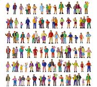 P100W - 100 figuras pintadas 1:87 escala HO personas de pie, posturas surtidas, modelos de trenes