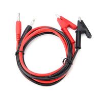 P1040 Cables de prueba de conector banana de silicona a pinza de cocodrilo, cables de prueba para uso eléctrico y de laboratorio, juego de pinzas de cocodrilo aisladas, kit de