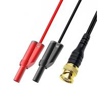 P1064 BNC chapado en oro a doble conector Banana cubierto de 4mm Cable de prueba apilable cobre puro Q9 sonda de osciloscopio Cable de 120CM
