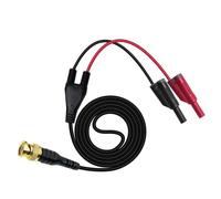 P1064 cobre puro chapado en oro BNC a doble 4mm apilable envuelto conector Banana prueba Cable de osciloscopio 120CM