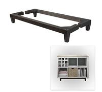 P17- KALLAX| Set: 2 Bases de Madera + 12 Tornillos | Acabado Wenghé |Dimensiones: H. 12,5 cm - L. 97 cm - P.19,5 cm |Pies y Patas para Muebles, Cama y Mobiliario