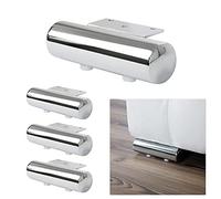 P17- PISTOIA | Set 4 Pies Metálicos + 16 Tornillos | Acabado: Cromo | Dimensiones: 40 x 140 | Pies y Patas para Muebles, Cama y Mobiliario