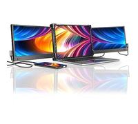 P2 - Monitor portátil triple para ordenador portátil de 12 pulgadas, doble monitor, FHD 1080P, pantalla IPS tipo C/HDMI/USB-A/altavoces para portátiles de 13 a 16