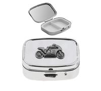 P2 motocicleta acabado negro hecho de fino peltre inglés en un pastillero con espejo para 2 días