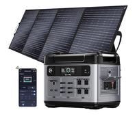 P2001 PLUS Generador solar con panel solar de 400W, estación de energía portátil LiFePO4 de 2048Wh, 4 tomas de CA de 230V y 2400W para caravana al aire libre y generador de emergencia.