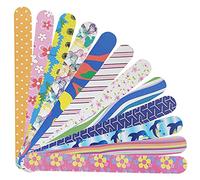 P2P Nails Tiras de limas de uñas coloridas, limadores de doble cara para dar forma y alisar las uñas de los pies y las uñas, pulidores de uñas de manicura y pedicura, paquete de 12