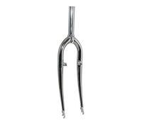 P2R - Horquilla rígida para bicicleta de montaña de 26 pulgadas, acero cromado con tacos giratorios lisos, 250 mm, 1-8, 28,6 mm, exterior