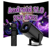 P30 Mini Proyector con WiFi & Bluetooth,Auto Keystone Proyector portátil,240 ANSI,Android 11,1280 * 720P Videoproyector para TV/Teléfono/Ordenador portátil,Portable Projector Rotación de 180° (Negro)