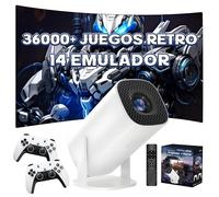 P30 Plus Proyector Inteligente Portátil con WiFi y Bluetooth, Consola de Juegos con 36000+ Juego y 14 Emuladore, 1280 * 720P, Proyector Inalámbrico Android 11 para Cine en Casa y Exteriores