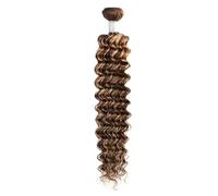 P4/27 paquetes de cabello humano de 35,56 a 76,2 cm, ondulado profundo, 180 densidad, fácil de instalar y quitar para mujeres (56,8 cm)