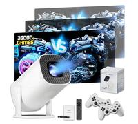 P40 Pro Mini Proyector Portátil 36000+ Juegos 14 Emulador,2.4G+5G WiFi Android 11 Proyectores Consola con Mandos,Bluetooth Proyector con Enfoque Automático,Videoproyector para Juegos Rotación de 180°