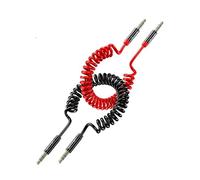 P4Y 3.5mm -3.5mm cable audio jack 1.2m, rojo muelle, combinación de sonido profesional con estilo único Material: Aluminio/PU flexible y resistente al desgaste US-SJ256