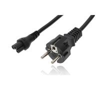 P4Y Cable de alimentación de Clavija UE a C5, trébol, PVC, 1 m Negro