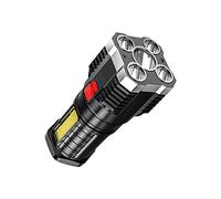 P7900 Linterna LED de cinco núcleos, IPX6 impermeable, linterna LED de cinco explosiones nucleares, luz fuerte, recargable, súper brillante, 4 engranajes de atenuación recargable para emergencias