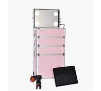 P9IDEDFH 4 in 1 Rolling Makeup Artist Trolley Travel Cosmetic Removable Wheels with LED Light 10 Level Lift dimming Professional Artist Box,36x25x64cm (Black 36x25x74cm)
