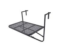 P9IDEDFH Balcón para colgar mesa, barandilla de metal de hierro forjado para jardín, mini pared plegable (color: negro)