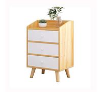 P9IDEDFH Bedside Cabinet with Three Drawer Design in Bedroom Simple Solid Wood Bedside Storage Cabinet and Side Cabinet