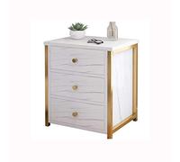 P9IDEDFH Bedside Table Nightstand Bedroom Furniture 3 Drawer Storage Bedside Cabinet MDF Board Marble Texture