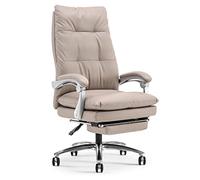 P9IDEDFH Boss Chair Computer Chair Home Comfortable Business Leather Office Chair Reclining Engineering Backrest Chair (Color : Preferred Cowhide-Grey)