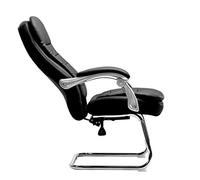 P9IDEDFH Bow Computer Chair Leather Boss Chair Leather Office Chair Reclining Desk Chair with Backrest Home Comfort (Color : PU Leather-Brown)