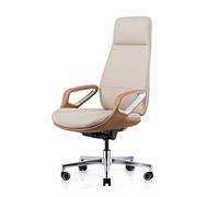 P9IDEDFH Chairs Minimalist Leather Boss Office Chair Modern Computer Chair Business Executive Chair President Chair Reclining (Color : PU Leather-Gray)