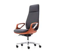 P9IDEDFH Chairs Minimalist Leather Boss Office Chair Modern Computer Chair Business Executive Chair President Chair Reclining (Color : PU Leather-Gray)