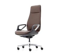 P9IDEDFH Chairs Minimalist Leather Boss Office Chair Modern Computer Chair Business Executive Chair President Chair Reclining (Color : PU Leather-Gray)