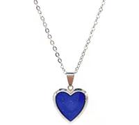 P9IDEDFH Collar con colgante en forma de corazón, piedra de estado de ánimo, sensor de temperatura, cambio de color, collar de cadena que cambia de color, joyería popular, moda para hombres y mujeres