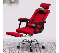 P9IDEDFH Desk Chair Computer Chair Home Office Chair Game Gaming Chair Backrest Boss Chair Lift Rotating Seat Comfortable Chair (Color : Mesh Cloth with footrest-Red)