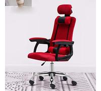 P9IDEDFH Desk Chair Computer Chair Home Office Chair Game Gaming Chair Backrest Boss Chair Lift Rotating Seat Comfortable Chair (Color : Mesh Cloth with footrest-Red)