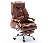 P9IDEDFH Ergonomic Computer Chair Comfortable Home Office Chair Reclining Boss Chair Leather Study Chair Backrest(Color:PU-Black with footrest)