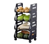 P9IDEDFH Estante de almacenamiento de cocina para el hogar, cocina, estante de frutas y verduras multicapa, estante de almacenamiento de suelo a techo, carrito móvil, estante de cesta de verduras,