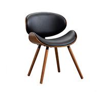 P9IDEDFH European Modern Simple Chair Back Shape Small Family Space Saving l Solid Wood Leather Dining Chair