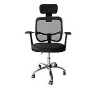 P9IDEDFH Executive Office Chair - High Back Office Chair with Footrest and Thick Padding - Reclining Computer Chair with Ergonomic Segmented Back Black