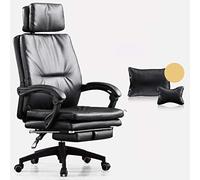 P9IDEDFH Home Computer Chairs Reclining Office Chairs Boss Chairs Leather Gaming Chairs Small-Sized Lift Seats (Color : Black)