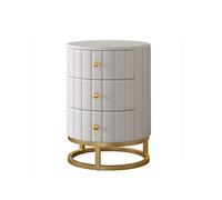 P9IDEDFH Household Furniture PU Bedside Table Modern Round White Bedside Table Mini Cabinet Bedside Table Storage Cabinet