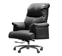 P9IDEDFH Leather Boss Chair Reclining Business Chair Home Computer Chair Sofa Chair Thick Cowhide Lift Executive Chair (Color : Black-Reclining)