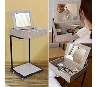 P9IDEDFH Led Light Tea Table Wheel Sofa Side Coffee Table Bedroom Dressing Table Bedside Table Dormitory Makeup Table Laptop Table Storage Rack Modern Furniture