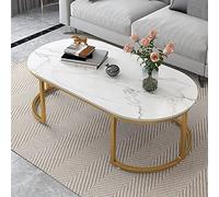 P9IDEDFH Living Room Coffee Tables Bedroom Oval Side Table Small Apartment Home Furniture Center Table (Color : White Size : 60 * 120 cm)