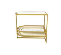 P9IDEDFH Marble Pattern Coffee Table Wooden Tea Table White Sofa End Table Nightstand with Storage Basket Shelf for Bedroom