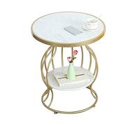 P9IDEDFH Marble Side Table Small Coffee Table Double Living Room Sofa Side Cabinet Corner Table Balcony Small Round Table Simple Modern