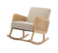 P9IDEDFH Mecedora con brazos de ratán sofá de tela ideal para sala de estar (color: D, tamaño: 1 código) (E 1código)