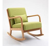 P9IDEDFH Mecedora nórdica de madera maciza, silla mecedora para el hogar, silla de ocio, sofá perezoso, sofá individual, silla de balcón, silla de ocio (color: verde 2) (gris)